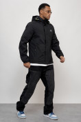 Купить Куртка спортивная мужская весенняя с капюшоном черного цвета 88027Ch, фото 13