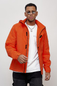 Купить Куртка спортивная мужская весенняя с капюшоном оранжевого цвета 88027O, фото 10
