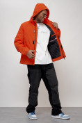 Купить Куртка спортивная мужская весенняя с капюшоном оранжевого цвета 88027O, фото 11