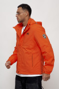 Купить Куртка спортивная мужская весенняя с капюшоном оранжевого цвета 88027O, фото 2