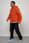 Купить Куртка спортивная мужская весенняя с капюшоном оранжевого цвета 88027O, фото 5