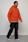 Купить Куртка спортивная мужская весенняя с капюшоном оранжевого цвета 88027O, фото 6