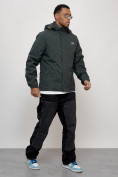 Купить Куртка спортивная мужская весенняя с капюшоном темно-серого цвета 88027TC, фото 9