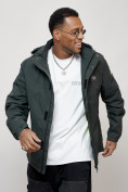 Купить Куртка спортивная мужская весенняя с капюшоном темно-серого цвета 88027TC, фото 4