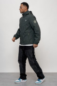 Купить Куртка спортивная мужская весенняя с капюшоном темно-серого цвета 88027TC, фото 8