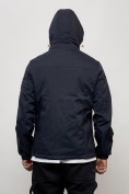 Купить Куртка спортивная мужская весенняя с капюшоном темно-синего цвета 88027TS, фото 6