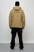 Купить Куртка спортивная мужская весенняя с капюшоном бежевого цвета 88028B, фото 12