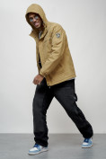 Купить Куртка спортивная мужская весенняя с капюшоном бежевого цвета 88028B, фото 6