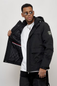 Купить Куртка спортивная мужская весенняя с капюшоном черного цвета 88028Ch, фото 8