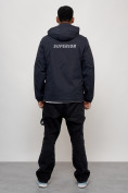 Купить Куртка спортивная мужская весенняя с капюшоном темно-синего цвета 88028TS, фото 11