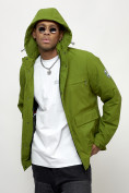 Купить Куртка спортивная мужская весенняя с капюшоном зеленого цвета 88028Z, фото 10
