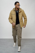 Купить Куртка спортивная мужская весенняя с капюшоном бежевого цвета 88029B, фото 12