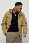 Купить Куртка спортивная мужская весенняя с капюшоном бежевого цвета 88029B, фото 9