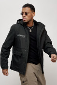 Купить Куртка спортивная мужская весенняя с капюшоном черного цвета 88029Ch, фото 10