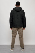 Купить Куртка спортивная мужская весенняя с капюшоном черного цвета 88029Ch, фото 4