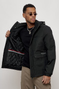 Купить Куртка спортивная мужская весенняя с капюшоном черного цвета 88029Ch, фото 8