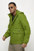 Купить Куртка спортивная мужская весенняя с капюшоном зеленого цвета 88029Z, фото 2