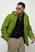 Купить Куртка спортивная мужская весенняя с капюшоном зеленого цвета 88029Z, фото 5