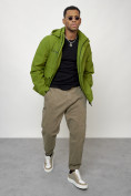 Купить Куртка спортивная мужская весенняя с капюшоном зеленого цвета 88029Z, фото 6