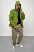 Купить Куртка спортивная мужская весенняя с капюшоном зеленого цвета 88029Z, фото 7