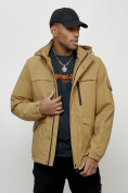 Купить Куртка спортивная мужская весенняя с капюшоном бежевого цвета 88030B, фото 10