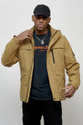Купить Куртка спортивная мужская весенняя с капюшоном бежевого цвета 88030B, фото 11