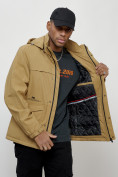 Купить Куртка спортивная мужская весенняя с капюшоном бежевого цвета 88030B, фото 15