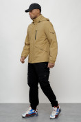 Купить Куртка спортивная мужская весенняя с капюшоном бежевого цвета 88030B, фото 2