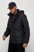 Купить Куртка спортивная мужская весенняя с капюшоном черного цвета 88030Ch, фото 2