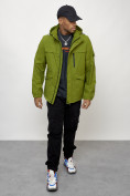 Купить Куртка спортивная мужская весенняя с капюшоном зеленого цвета 88030Z, фото 12