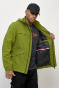 Купить Куртка спортивная мужская весенняя с капюшоном зеленого цвета 88030Z, фото 14