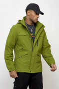 Купить Куртка спортивная мужская весенняя с капюшоном зеленого цвета 88030Z, фото 3