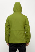 Купить Куртка спортивная мужская весенняя с капюшоном зеленого цвета 88030Z, фото 4