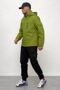 Купить Куртка спортивная мужская весенняя с капюшоном зеленого цвета 88030Z, фото 8