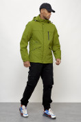 Купить Куртка спортивная мужская весенняя с капюшоном зеленого цвета 88030Z, фото 9