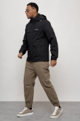 Купить Куртка спортивная мужская весенняя с капюшоном черного цвета 88031Ch, фото 2