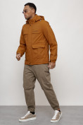 Купить Куртка спортивная мужская весенняя с капюшоном горчичного цвета 88031G, фото 10