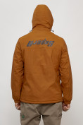 Купить Куртка спортивная мужская весенняя с капюшоном горчичного цвета 88031G, фото 6