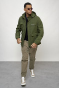 Купить Куртка спортивная мужская весенняя с капюшоном цвета хаки 88031Kh, фото 10