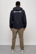 Купить Куртка спортивная мужская весенняя с капюшоном темно-синего цвета 88031TS, фото 4