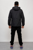 Купить Куртка спортивная мужская весенняя с капюшоном черного цвета 88032Ch, фото 4