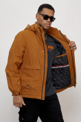 Купить Куртка спортивная мужская весенняя с капюшоном горчичного цвета 88032G, фото 5