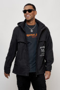Купить Куртка спортивная мужская весенняя с капюшоном черного цвета 88033Ch, фото 10