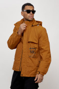 Купить Куртка спортивная мужская весенняя с капюшоном горчичного цвета 88033G, фото 8