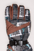 Купить Перчатки мужские горнолыжные коричневого цвета 88061K, фото 2
