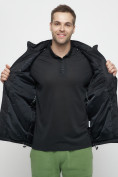Купить Куртка спортивная мужская с капюшоном черного цвета 8808Ch, фото 13