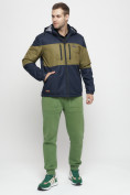 Купить Куртка спортивная мужская с капюшоном темно-синего цвета 8808TS, фото 3
