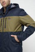 Купить Куртка спортивная мужская с капюшоном темно-синего цвета 8808TS, фото 9