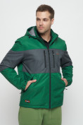 Купить Куртка спортивная мужская с капюшоном зеленого цвета 8808Z, фото 10