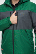 Купить Куртка спортивная мужская с капюшоном зеленого цвета 8808Z, фото 12